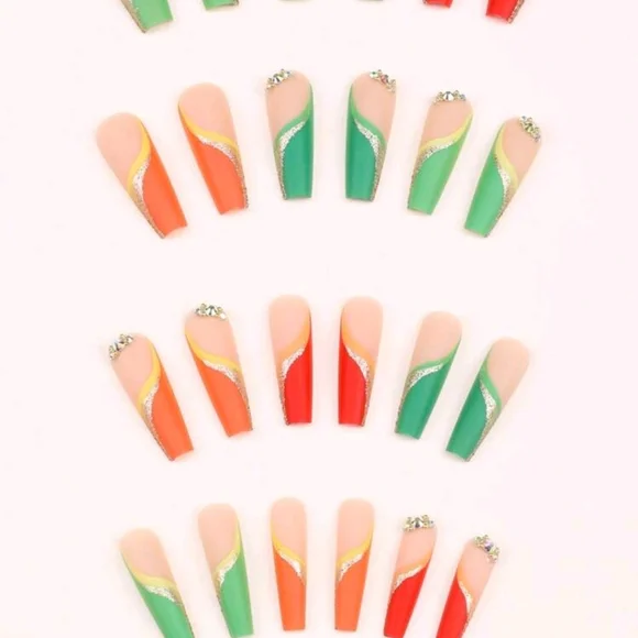 Vibrant Multicolor  Press OnNail Art - Picture 3 of 5